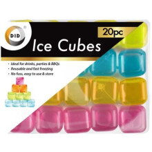 Primes DIY 20pc ice Cubes Plastic Frozen Cold Drink Freezer Chilled Reusable Ice Cubes Assorted Multicolour Reusable Pieces
