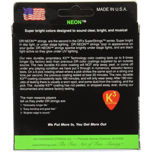 DR Strings Hi-Def Neon Green Electric Lite 1