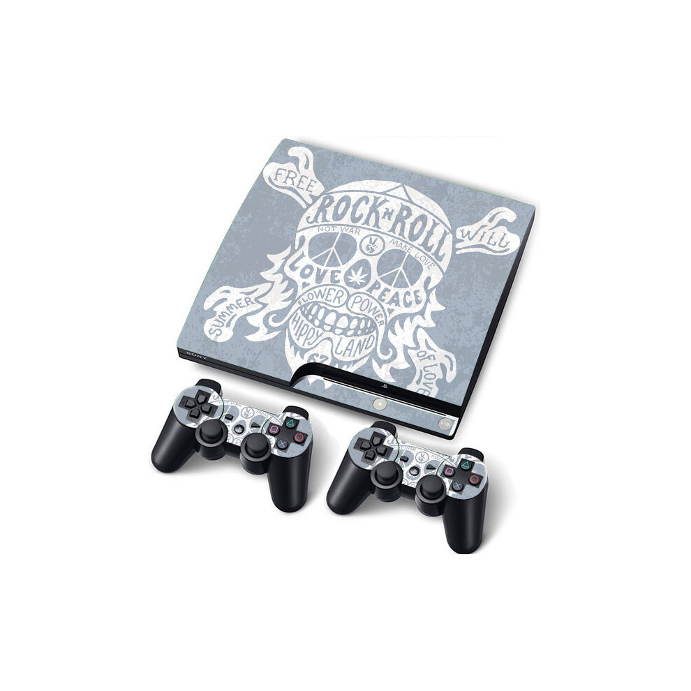 (Rock&Roll) Ps3 Slim Pvc Skin Stickers For Console+Controllers 5060450999779