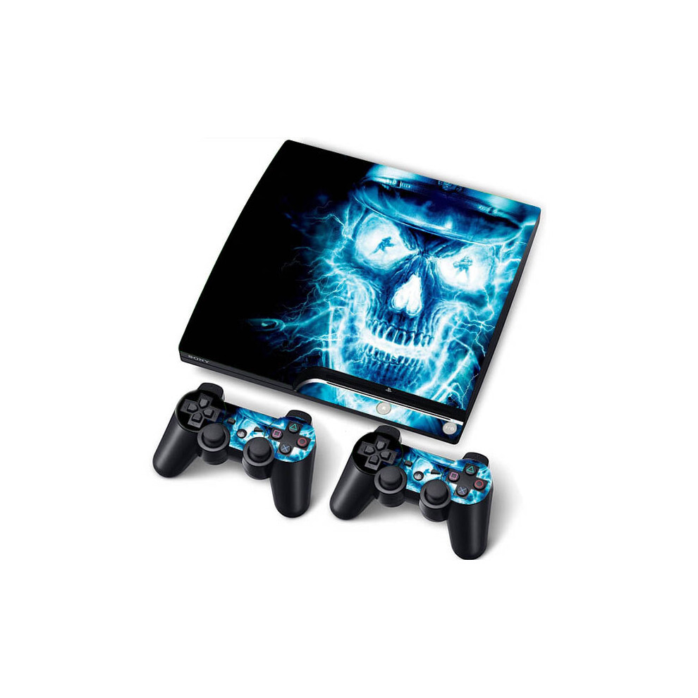 (Electric Skull) Ps3 Slim Pvc Skin Stickers For Console+Controllers 5060322873039