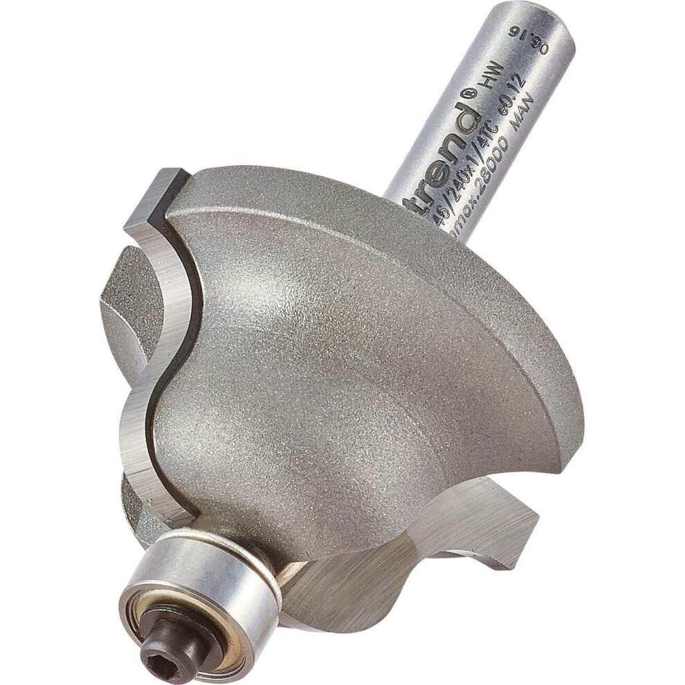 Trend 46/140X1/2TC Bearing Guided Ovolo Cutter 9.5mm Radius, Silver