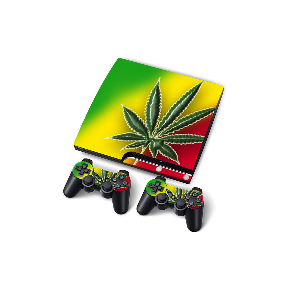(Cannabis) Ps3 Slim Pvc Skin Stickers For Console+Controllers 5060322871202