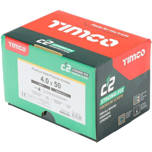TIMco TIMCO – C2 Strong-Fix Multi-Purpose Premium Screws – Double Countersunk – Gold – Dual Angle Thread for Ultimate Performance –... 2