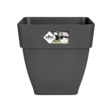 Elho Vibia Campana Square Flower Pot, Anthracite, Made with recycled materials