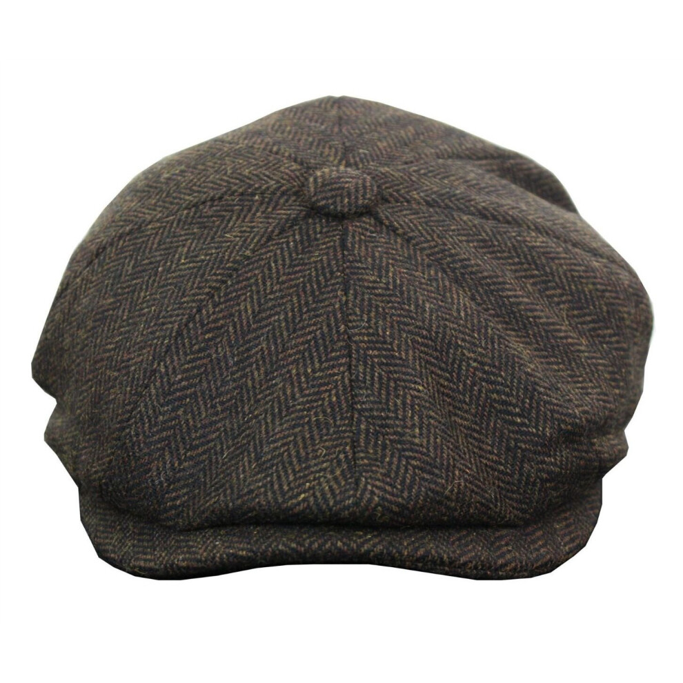 (S) Mens Peaky Blinders Tweed Gatsby Flat Baker Hat