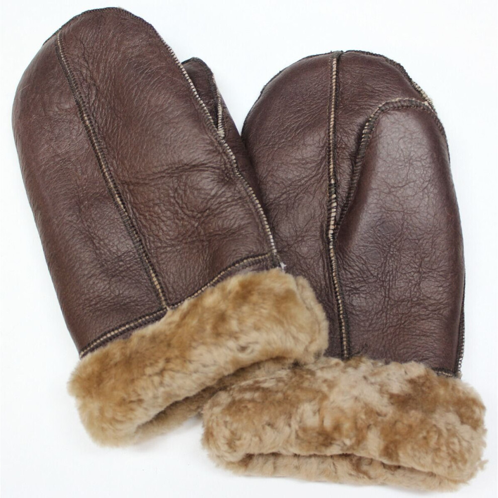 (M) Handmade Unisex Sheepskin Shearling Mitts Gloves