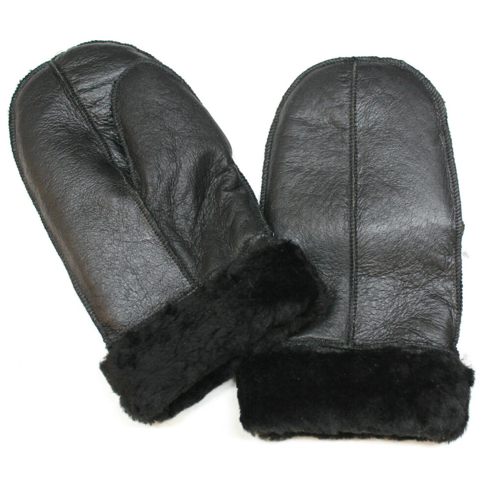 Infinity Leather (L) Handmade Leather Unisex Sheepskin Warm Mittens