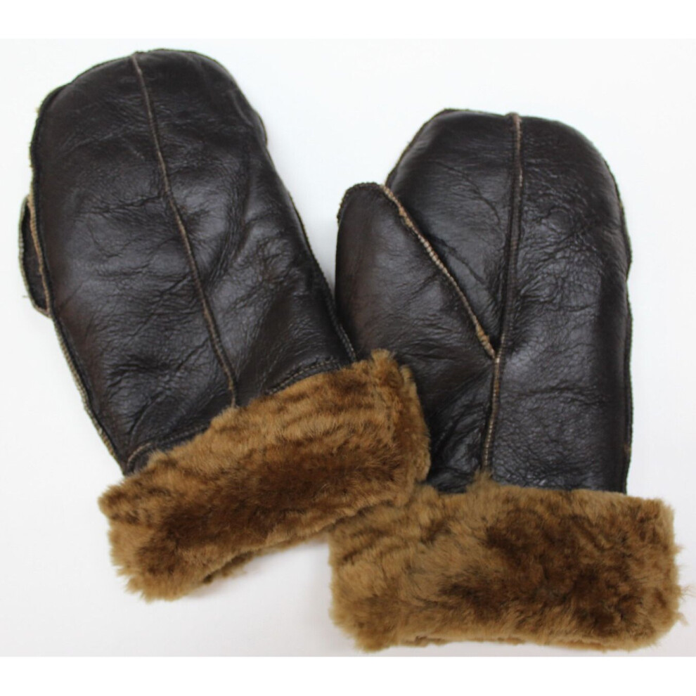 Infinity Leather (S) Handmade Unisex Sheepskin Shearling Mittens Gloves