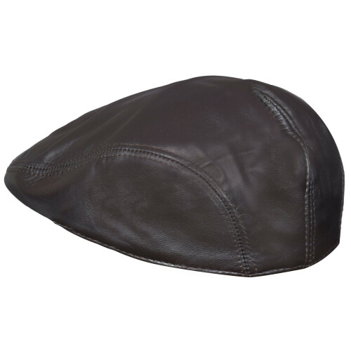 (57) Mens  Peaky Blinders leather  Golf Cabbie Cap 2