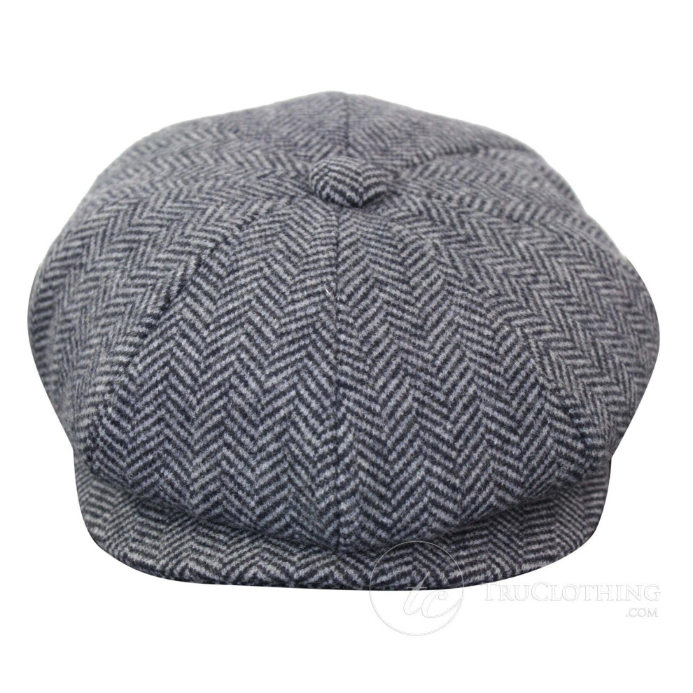 (XL) Mens Peaky Blinders Tweed Gatsby Flat Baker Hat