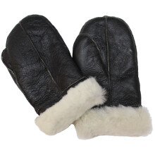 (S) Unisex sheepskin mittens gloves thick warm