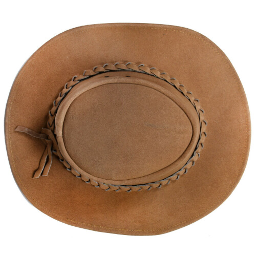 (L) Australian Cowboy Suede Leather Aussie Bush Hat 1