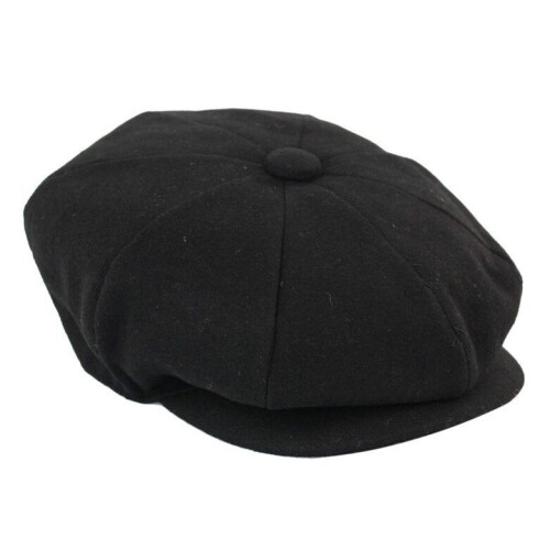 (L) Mens Peaky Blinders Wool 8 Panel Gatsby Baker Hat 1
