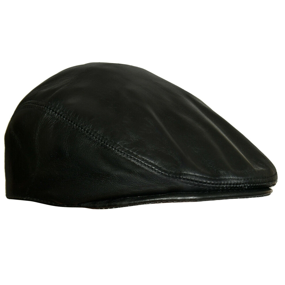 Infinity Leather (57) Mens Leather Peaky Blinders Beret Golf Cabbie Cap
