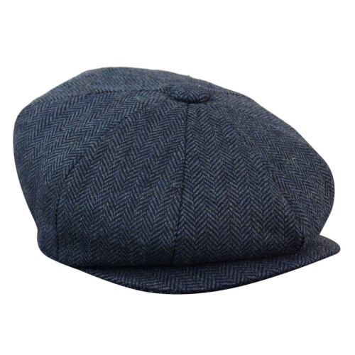 (M) Mens Peaky Blinders Tweed Gatsby Flat Baker Hat 1