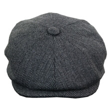 (XL) Mens Peaky Blinders Charcoal Flat Baker Hat
