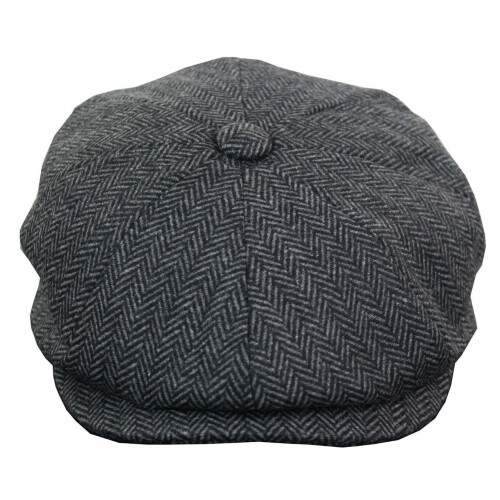 (XL) Mens Peaky Blinders Charcoal Flat Baker Hat