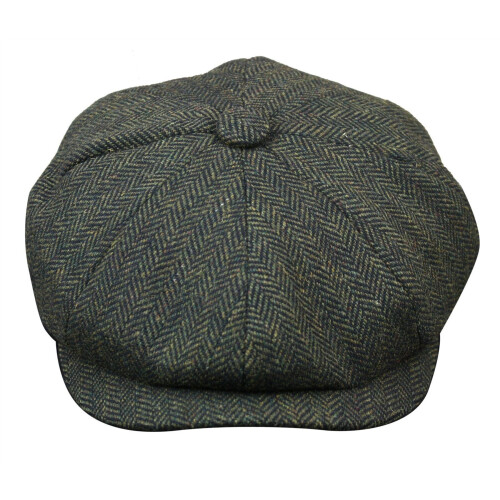 (2XL) Mens Peaky Blinders Charcoal Gatsby Flat Baker Hat
