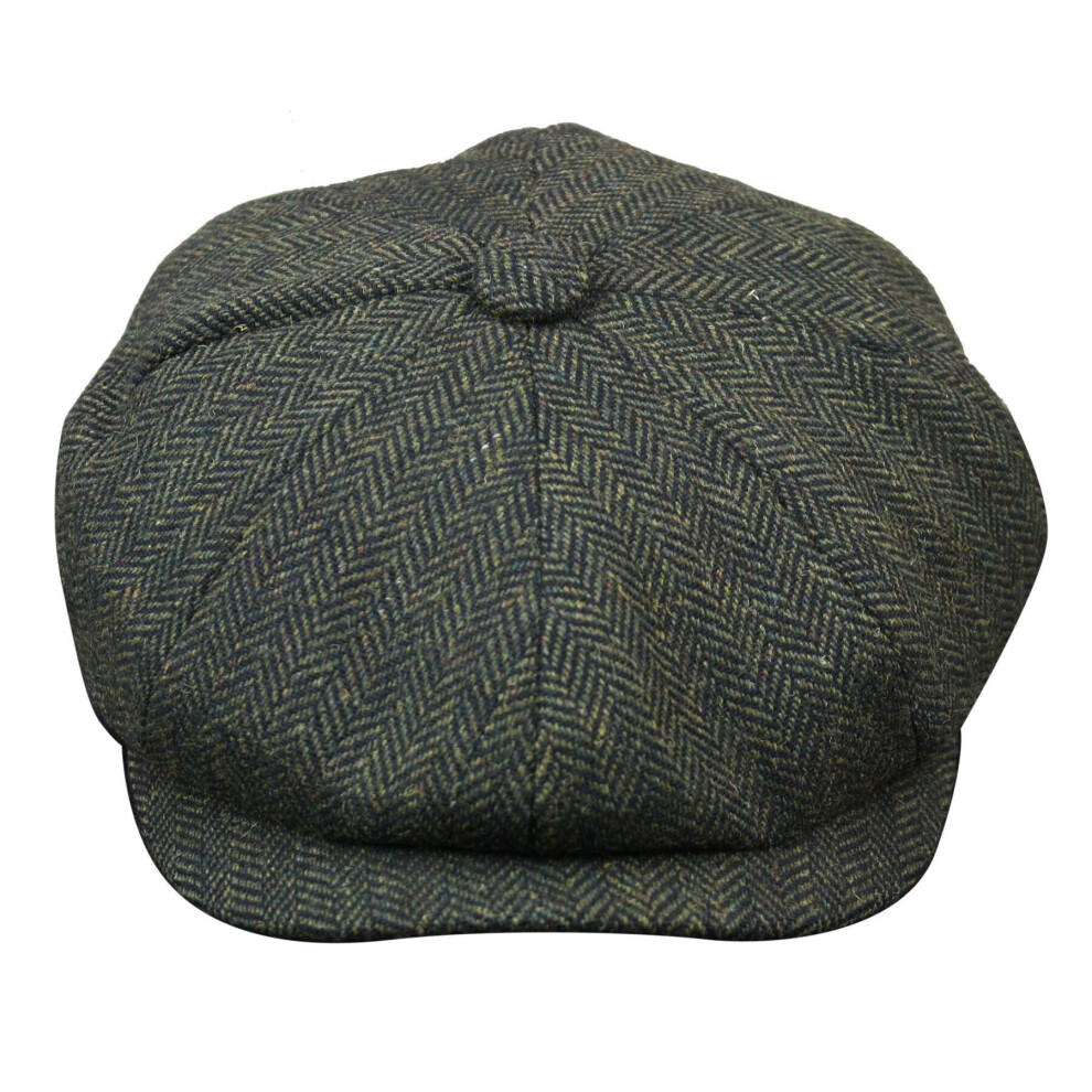 (2XL) Mens Peaky Blinders Charcoal Gatsby Flat Baker Hat