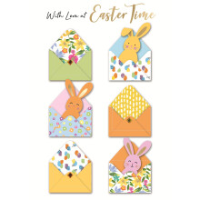 Love At Easter Time Rabbits Hand-Finished Easter Card Autograph Greeting Cards