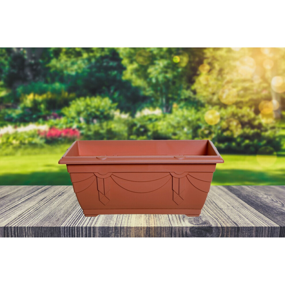 Venetian Window Box Trough Planter Small 40cm Terracotta Colour
