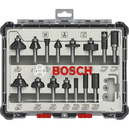 Bosch Bosch Professional 2607017472 Set 15 te?a???? ?e ??te? f???a? ????? ??a f???a ?e st??e??? 8 mm 2