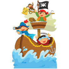 Star Cutouts Ltd SC1345 Pirate Ship Adventure (Star Mini Cardboard Standee Perfect for Fans, Friends, Collectors and Family Height 89cm