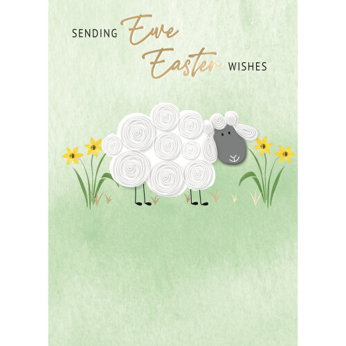 Sending Ewe Easter Wishes Hand-Finished Easter Card Autograph Greeting Cards
