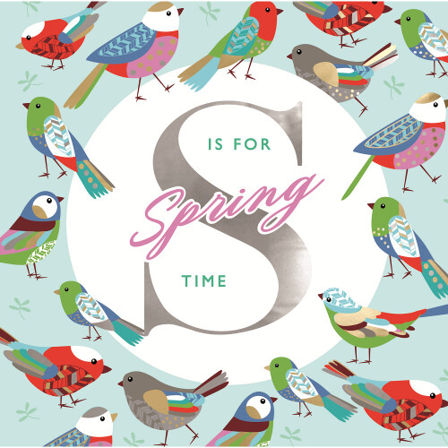 S Is For Spring Time Foiled Birds Easter Greeting Card Motif Range Cards 1