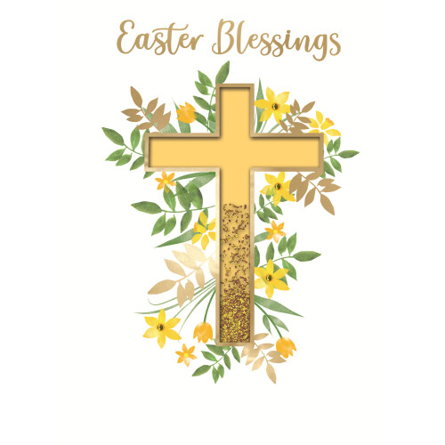 Easter Blessings Religious Hand-Finished Easter Card Autograph Greeting Cards 1