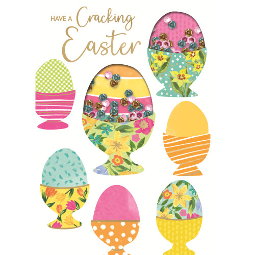 Cracking Easter Sequins Hand-Finished Easter Card Autograph Greeting Cards