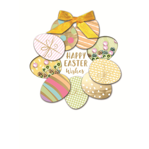 Fun Eggs Happy Easter Wishes Hand-Finished Easter Card Autograph Greeting Cards 1
