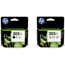 HP 305XL Black & Colour Ink Cartridge HJ8U for DeskJet 2710-2710e, 2720-2724, 4110e-4130e (High Capacity, Genuine HP)