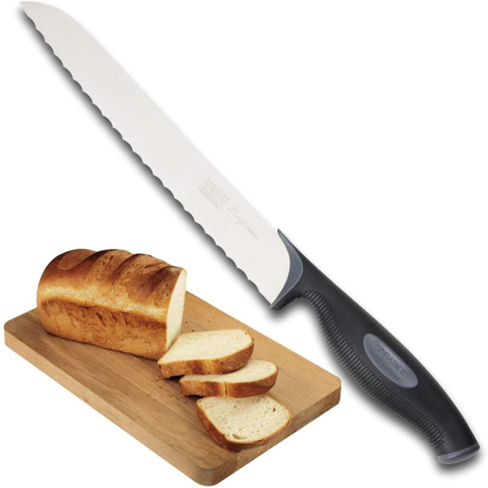 Sabatier Professional L'Expertise Kitchen Serrated Bread Knife - 20cm High Quality Chrome Molybdenum Stainless Steel, Finely Ground Razor Sharp