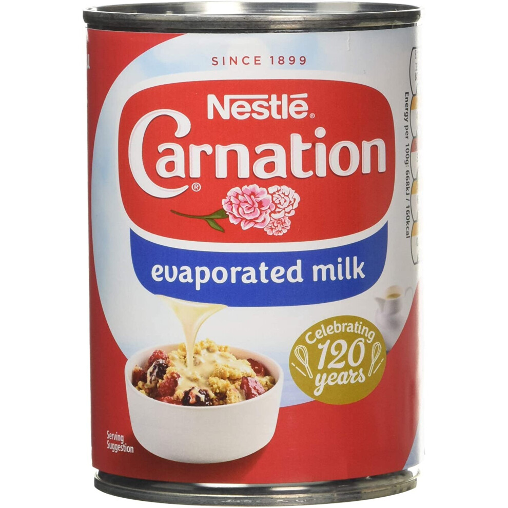 Nestle Nestlé Carnation Evaporated Milk, 410 G (Pack Of 24)