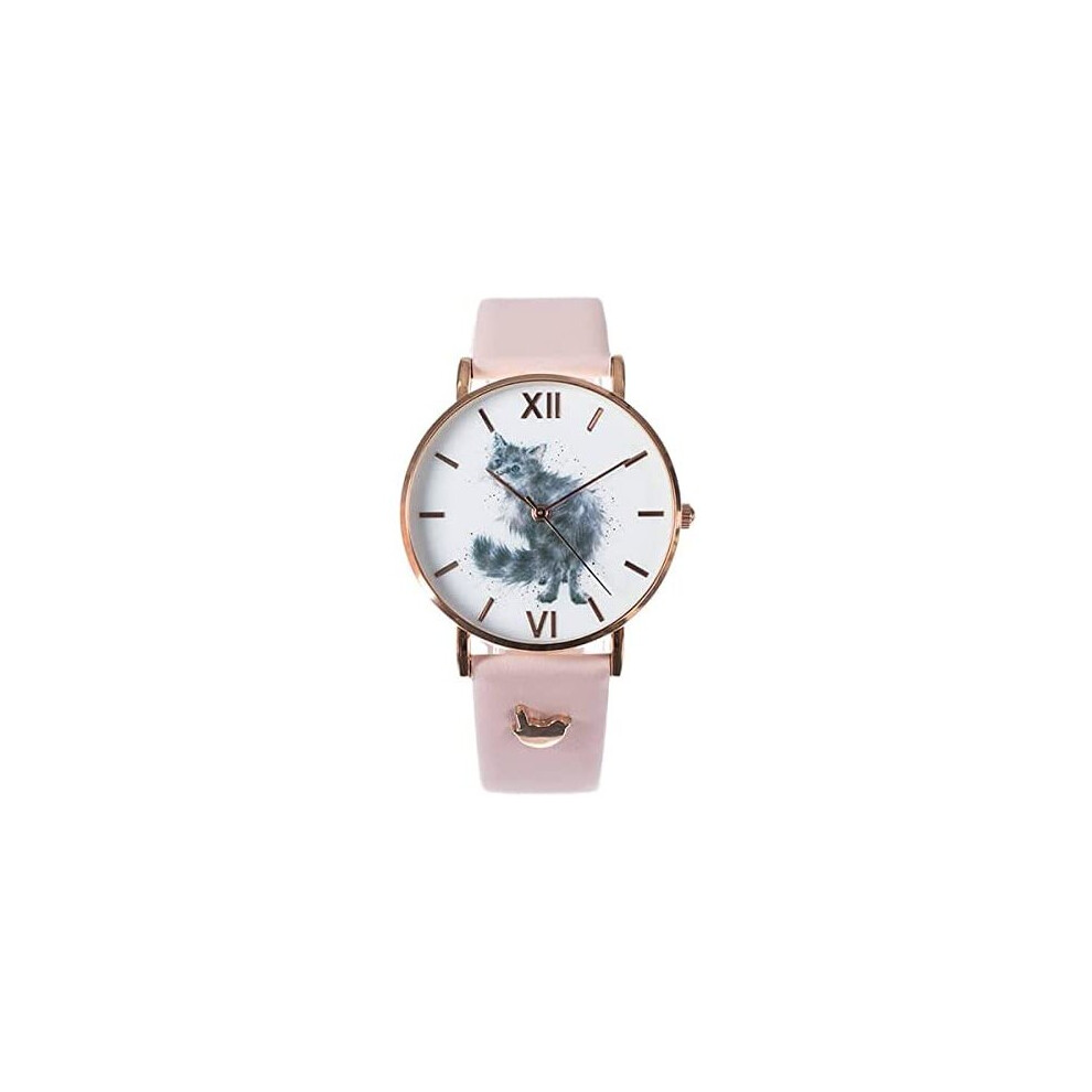 Wrendale Designs Cat Watch Glamour Puss Pink Leather Strap