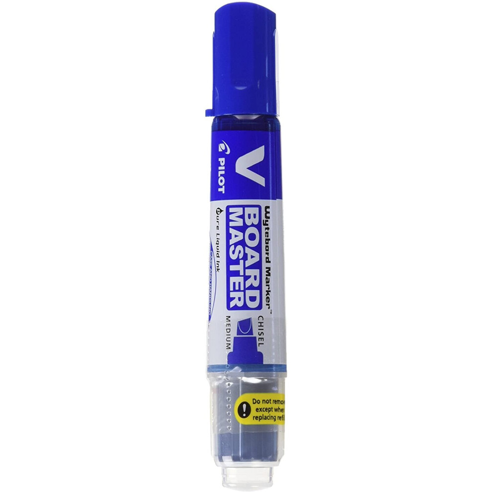 Pilot Begreen Recycled V Board Master Whiteboard Marker Chisel 2.2 - 5.2 mm Tip - Blue, Box of 10