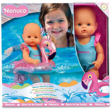 Nenuco - Swim Time!, Baby Swimmer, with a Flamingo Float with Motor That Makes You Spin in The Bath and Pool, Water Resistant...
