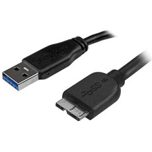 StarTech.com 2m 6ft Slim USB 3.0 A to Micro B Cable M/M - Mobile Charge Sync USB 3.0 Micro B Cable for Smartphones and Tablets (USB3AUB2MS)