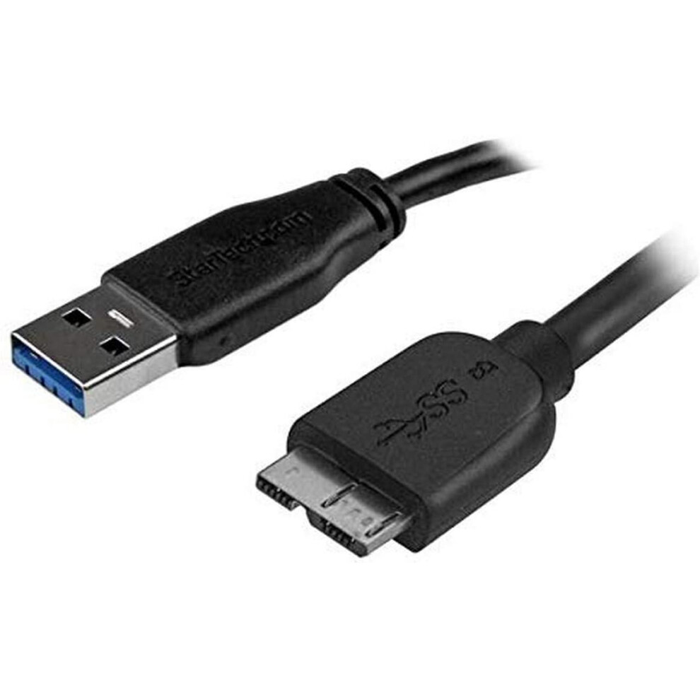 StarTech.com 2m 6ft Slim USB 3.0 A to Micro B Cable M/M - Mobile Charge Sync USB 3.0 Micro B Cable for Smartphones and Tablets (USB3AUB2MS)