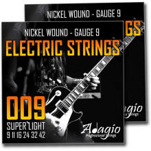 2 Packs! Multipack Of Extra Light Gauge 9s Electric Guitar Strings - 9-42 ADAGIO PRO