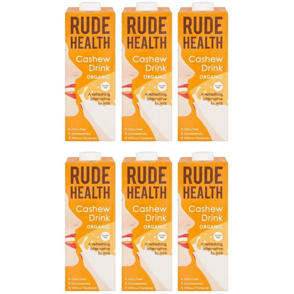 Rude Health Organic Cashew Drink, 1 Litre (Pack of 6)