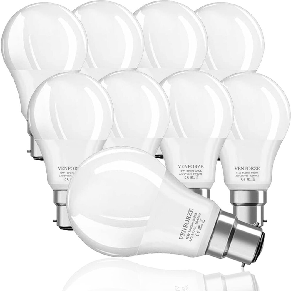 Venforze 150 Watt Bayonet Bulbs, 15W A60 B22 Led Bulbs Equivalent To 150W Incandescent Bulb, Super Bright 1600Lm,... Light