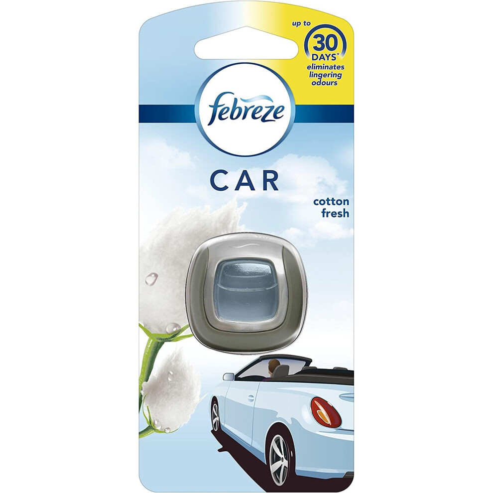 Febreze Cotton Fresh Car Clip Air Freshener, Pack of 6