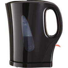 Fine Elements SDA1673 Black Plastic Kettle 1.7Litre Capacity with Stainless Steel Heating Element, Clean Modern Design, External Water Gauge and