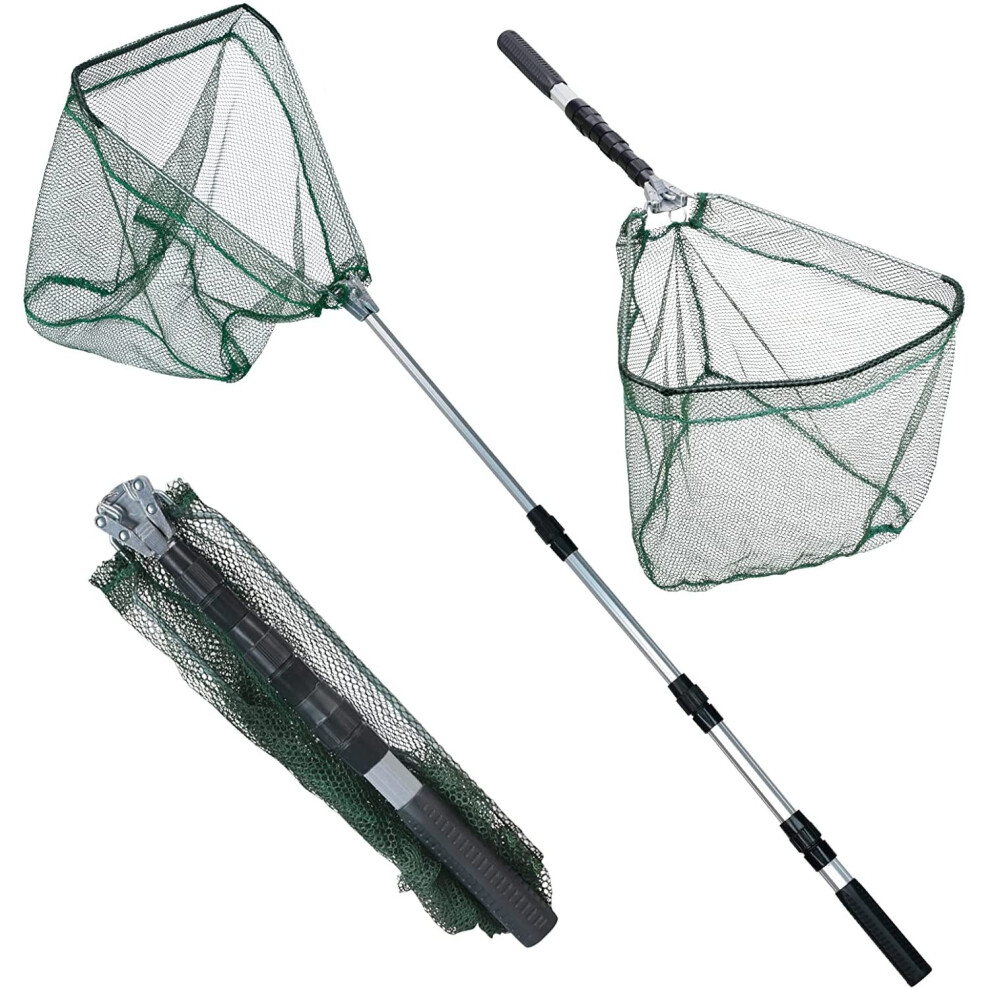 Fennoral Telescopic Fishing Landing Net, 73cm - 130cm Foldable Fishing Net Collapsible Fish Net Portable Dip Fishingnet with...