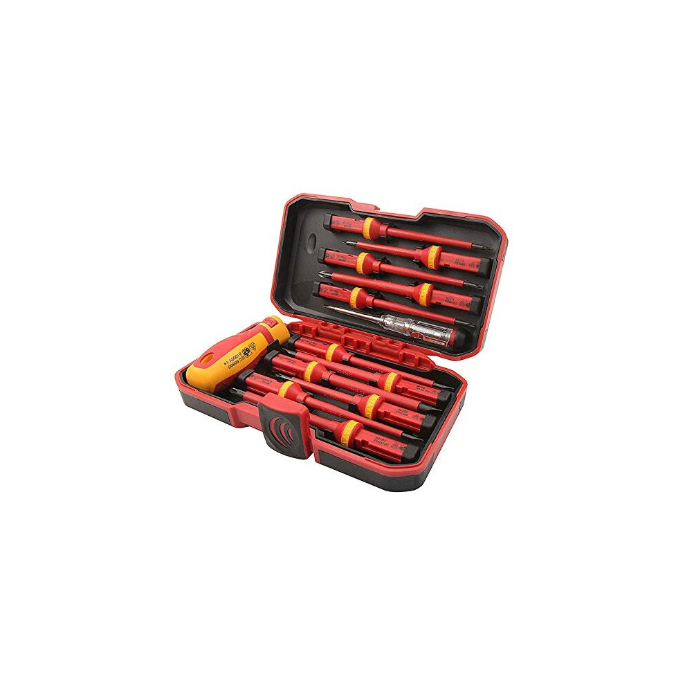 Tolsen 13Pcs Vde Insulated Screwdriver Interchangeable Set In Case Magnetic 1000V 097914034443