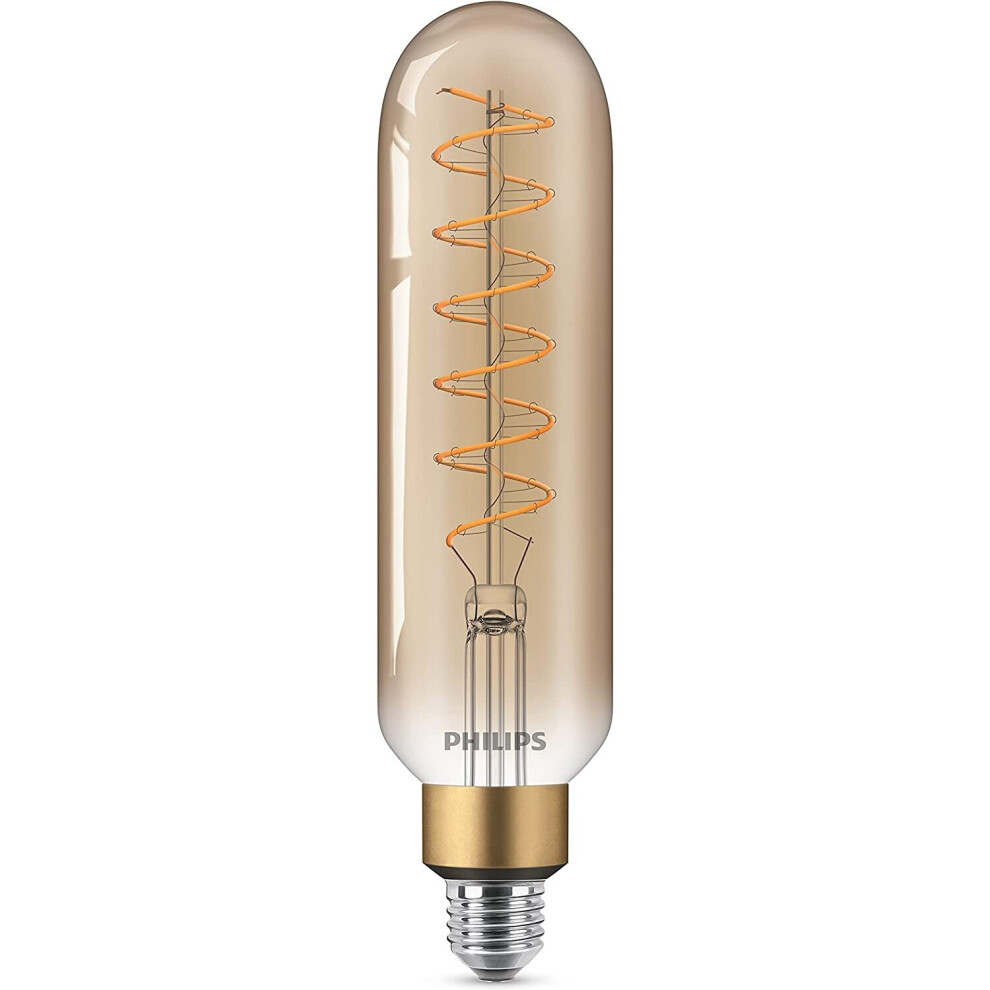 Philips Led Giant Tube Bulb Dimmable [E27 Edison Screw] 6.5W 40W Equivalent, Flame (2000K) Gold/Light