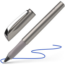 Schneider 186221 Ceod Shiny Rollerball Pen - Right & Left Handed - M Line Width + Royal Blue Ink Cartridge - Graphite
