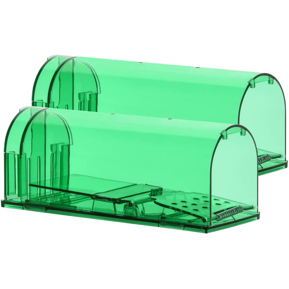 JONSUNG Humane Mouse Trap for Indoors and Outdoors UK 2 Pack 20cm Large Live Rat Catcher No Kill Capture Mice Alive Reusable. on OnBuy